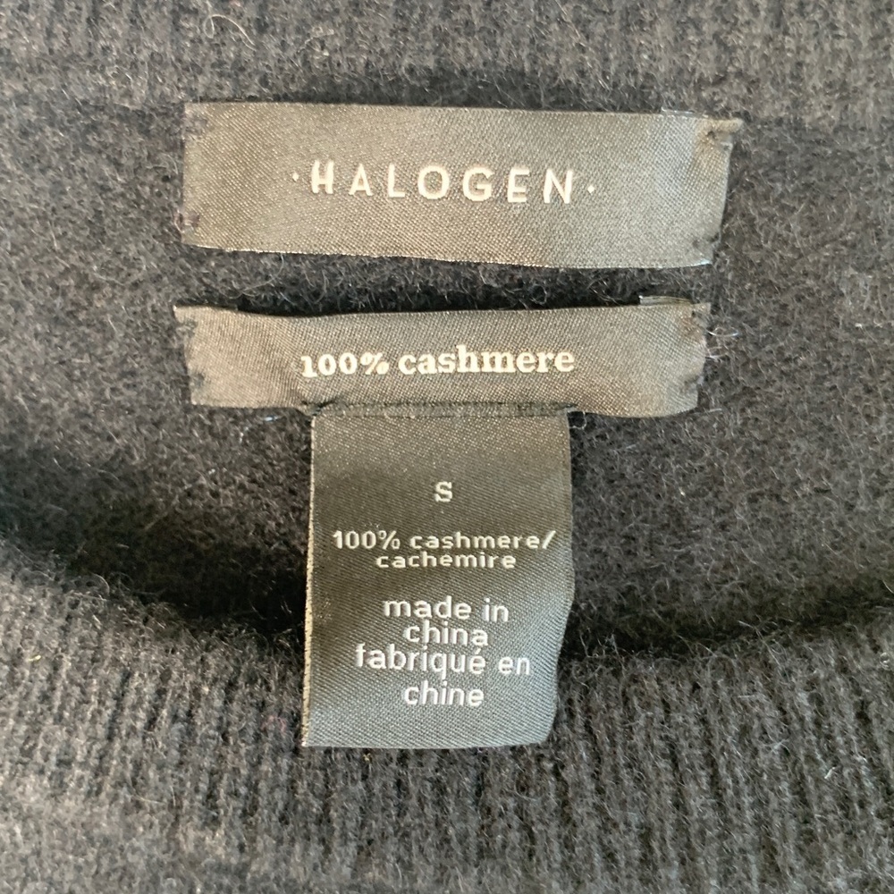 Halogen black crewneck cashmere sweater size small - Picture 5 of 8